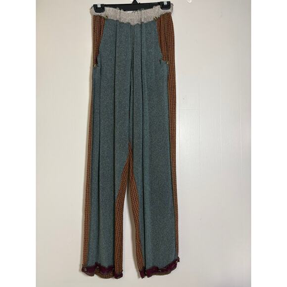 Look Boho Patchwork Raw Seam Multi-pattern Multi-fabric Size 1 Top Pant Set - Picture 7 of 10